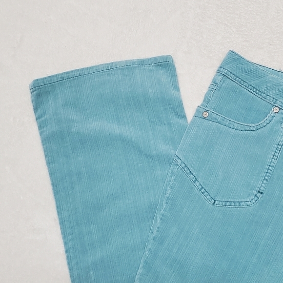 Deadstock Vintage 90s Faded Glory Aqua Velvet Corduroy Boot Cut Mid Waist Jeans - Picture 7 of 11